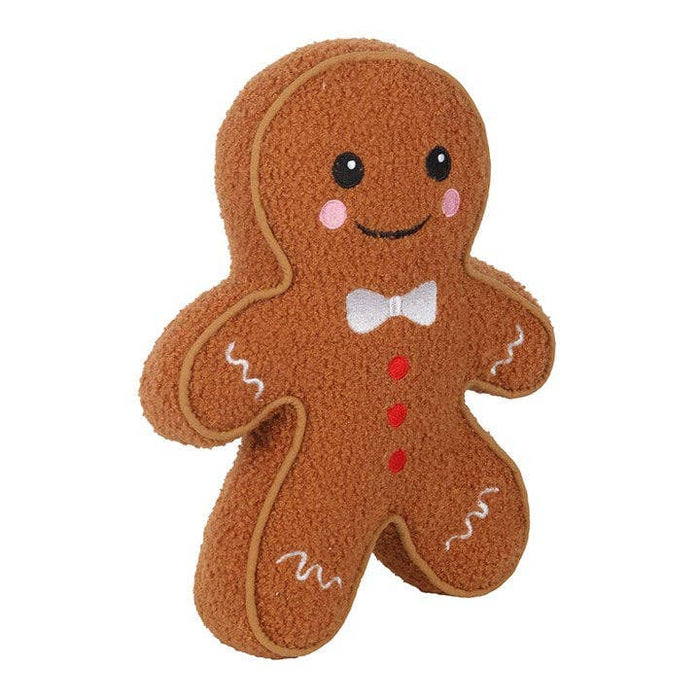 Gingerbread Man Boucle Christmas Cushion