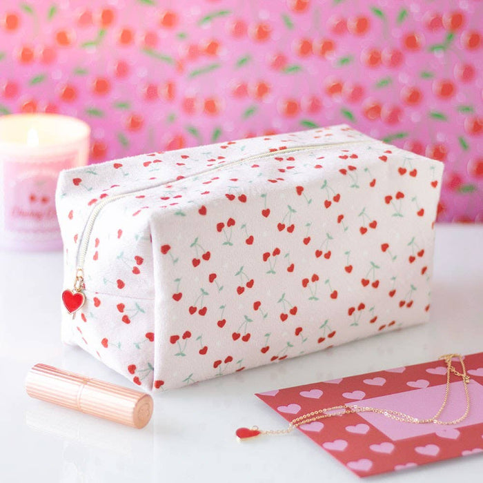 Heart Cherry Valentine's Day Makeup Bag