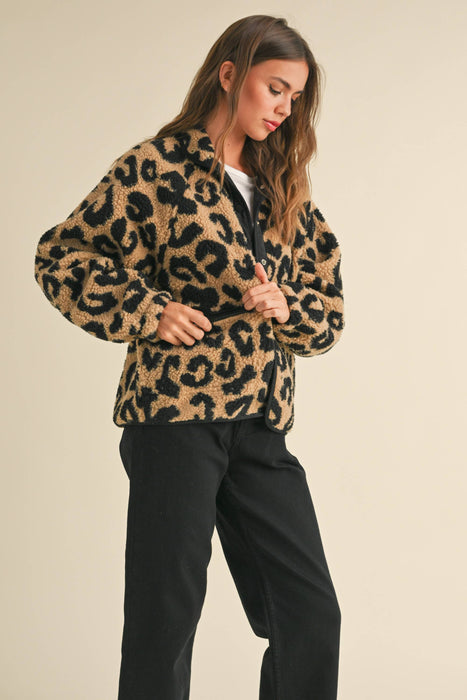 LEOPARD SHERPA JACKET