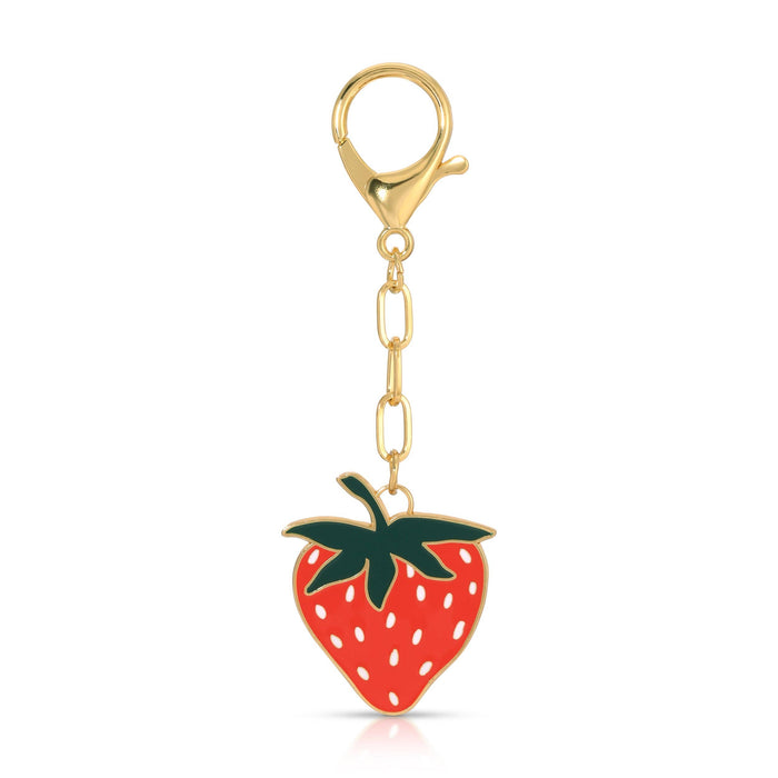 Enamel Bag Charm / keychain - Strawberry