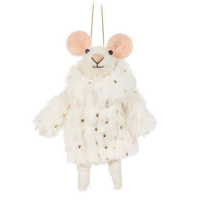 Fancy Winter Mrs. Mouse Ornament