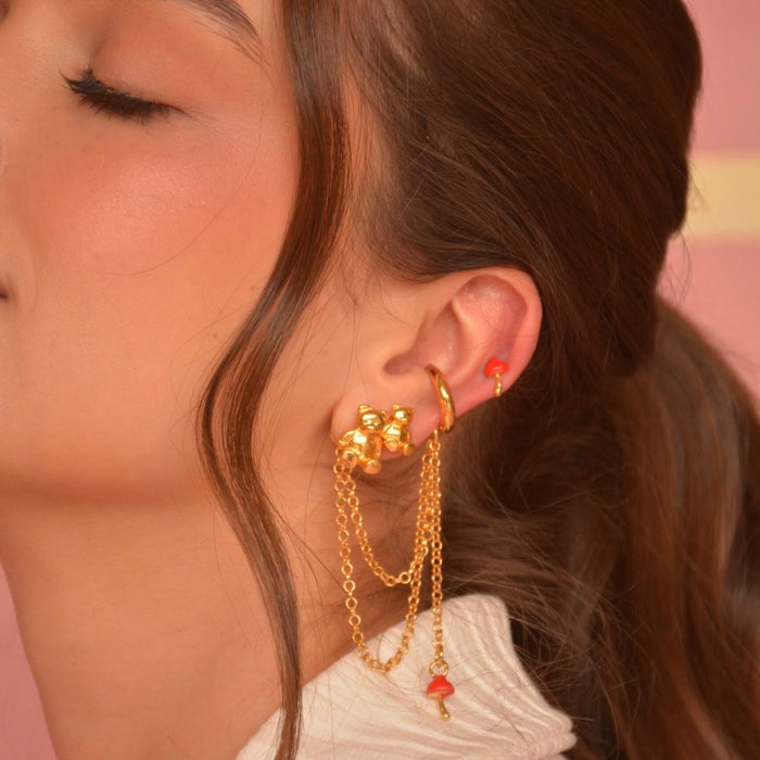90s Babe Fine Earrings & Earcuff