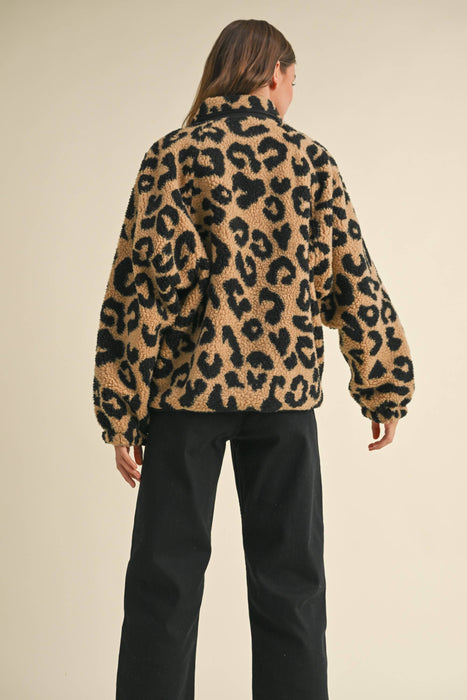 LEOPARD SHERPA JACKET