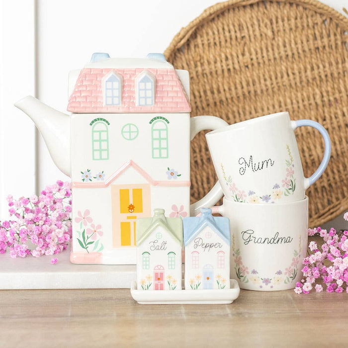 Pastel House Shaped Teapot