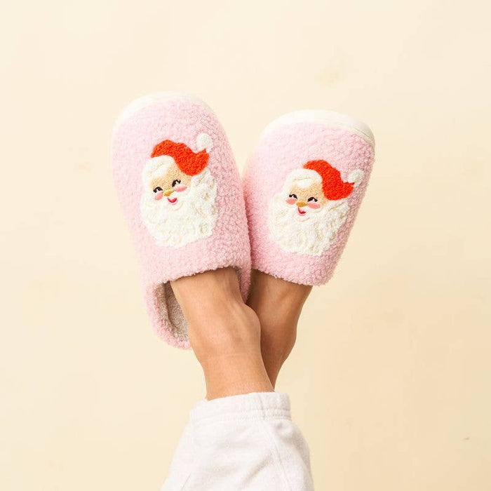 Fuzzy Slippers Santa Baby