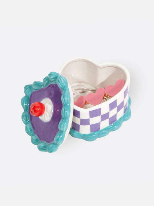 Heart Cake Ceramic Storage Box