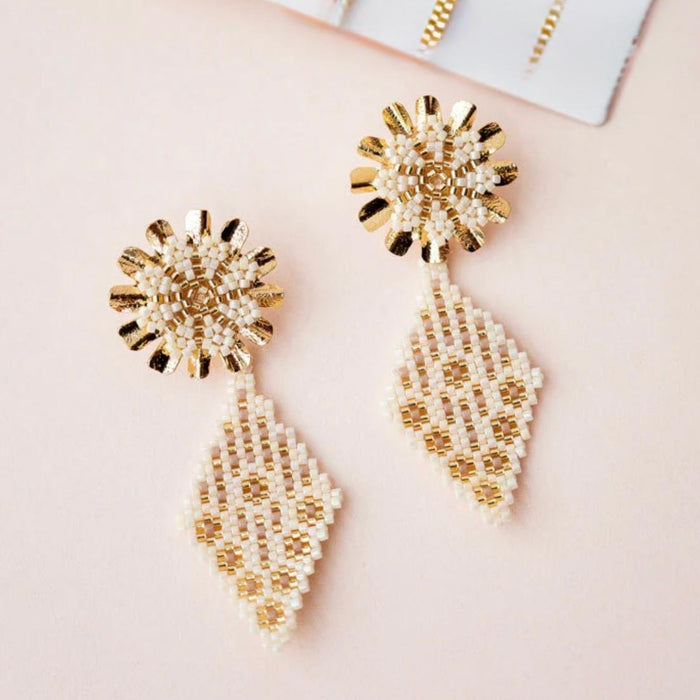 Miyuki Beaded Earrings - Golden Mood
