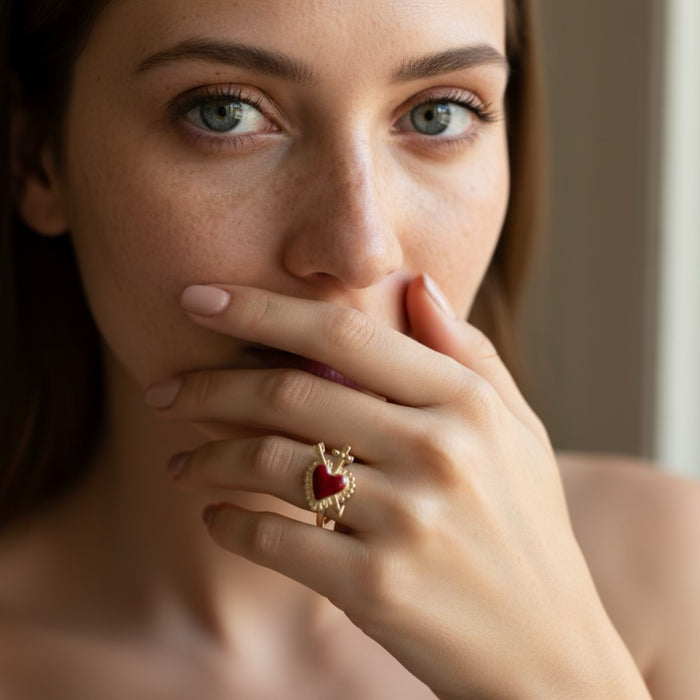 Sacred Heart With Lance Ring