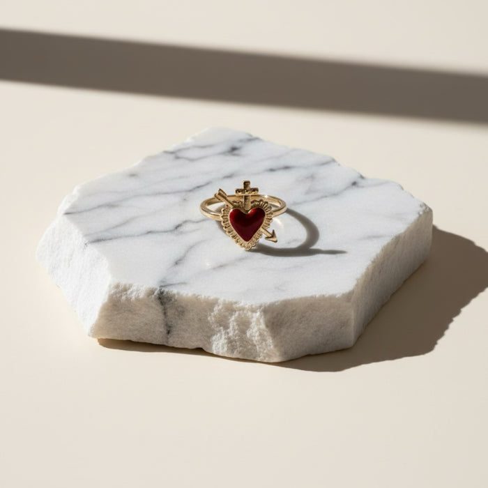 Sacred Heart With Lance Ring