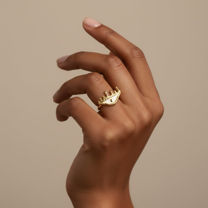 Evil Eye Gold Plated Ring
