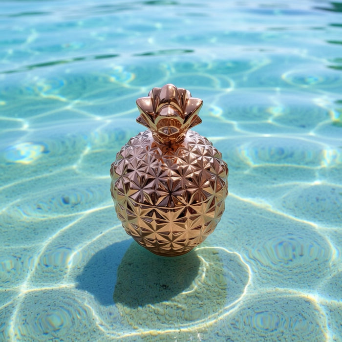 Rose Gold Pineapple Glass Candle - Sea Sat & Orchid