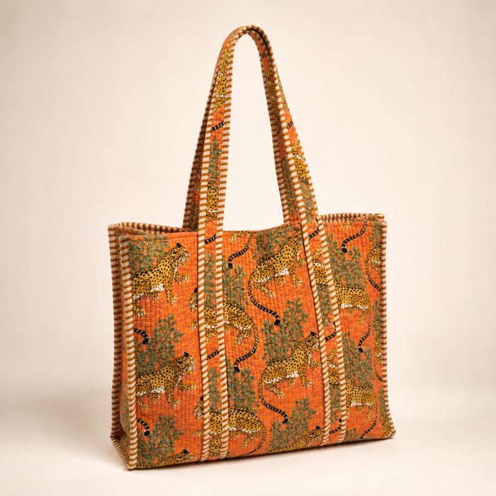Quilted Tote Bag Safari Orange