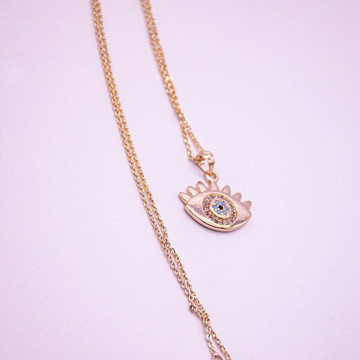 Evil Eye Necklace - 18k Gold Plated