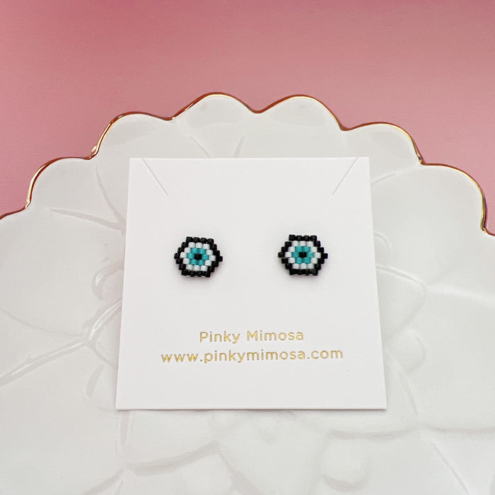 Miyuki Stud Earrings - Evil Eye