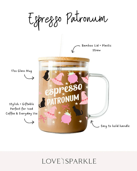 Glass Cup with lid Espresso Patronumn 17oz