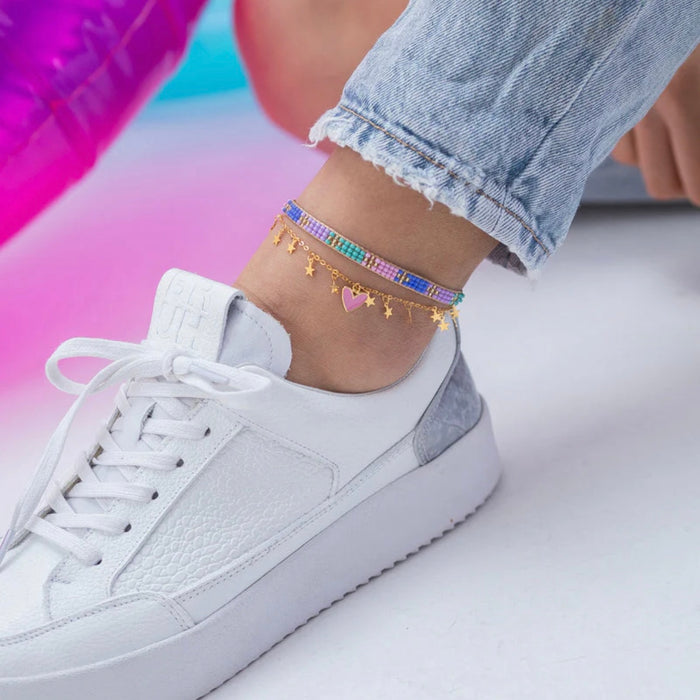 Pink Heart Anklet