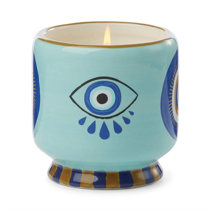 Hand-painted Ceramic Candle "Eye" - Incense & Smoke