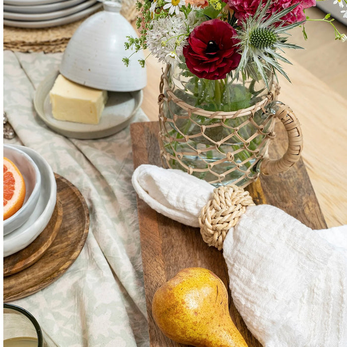 Cane Weave Small Glass Carafe