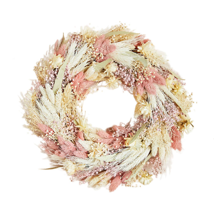 Dried Flower Wreath in Pink Blush