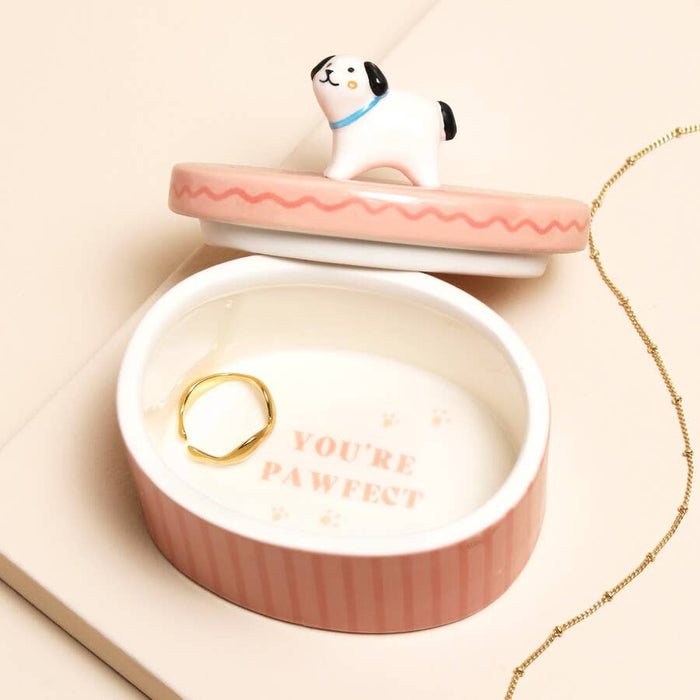 Ceramic Dog Trinket Pot