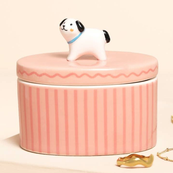Ceramic Dog Trinket Pot