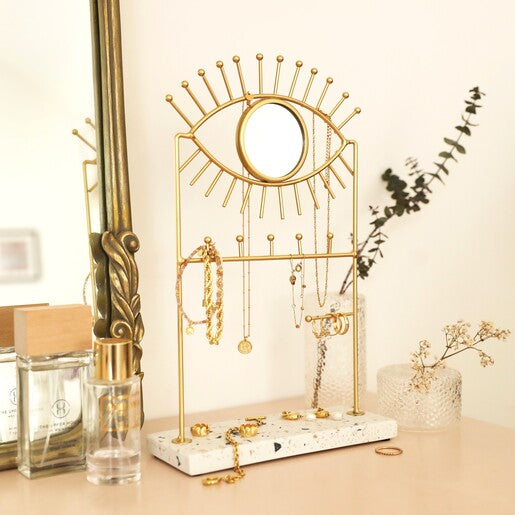 Eye Mirror and Jewellery Holder with Terrazzo Base