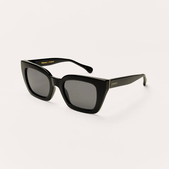 Hideaway Polished Black - Grey Polarized Sunglasses