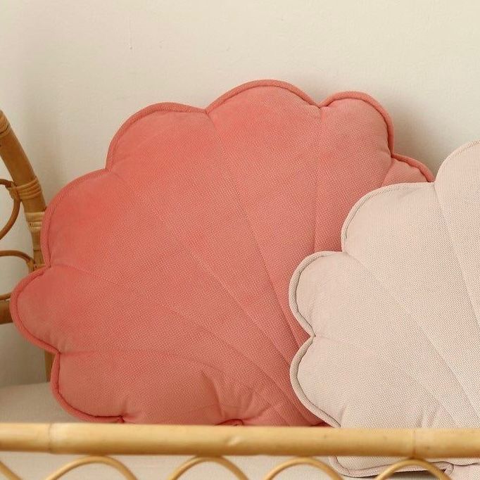 Large Velvet Coral Shell Pillow