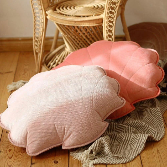 Large Velvet Coral Shell Pillow