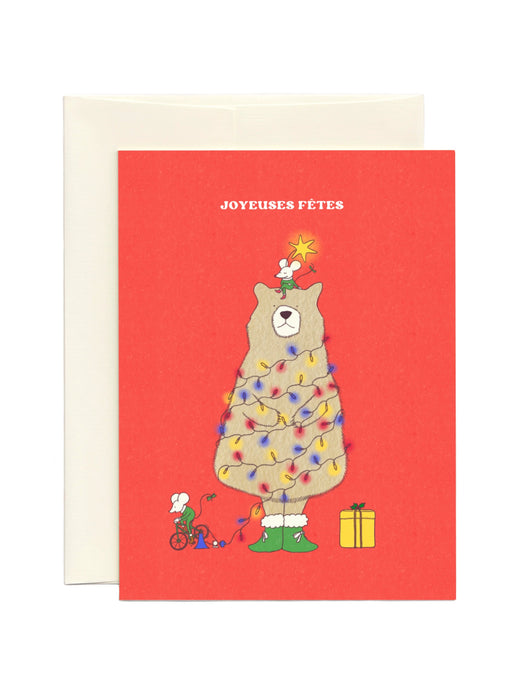 Christmas Card - Bear in Red