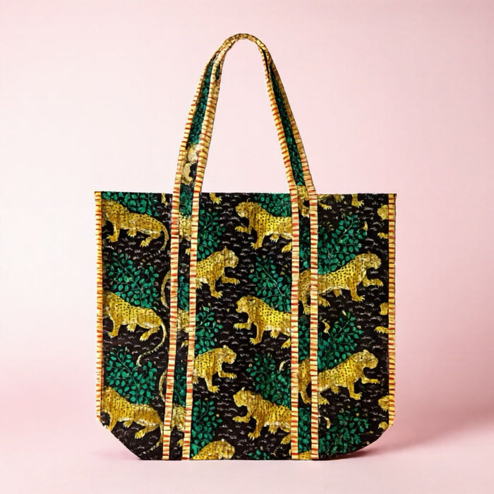 Black Jade Safari Quilted Tote Bag