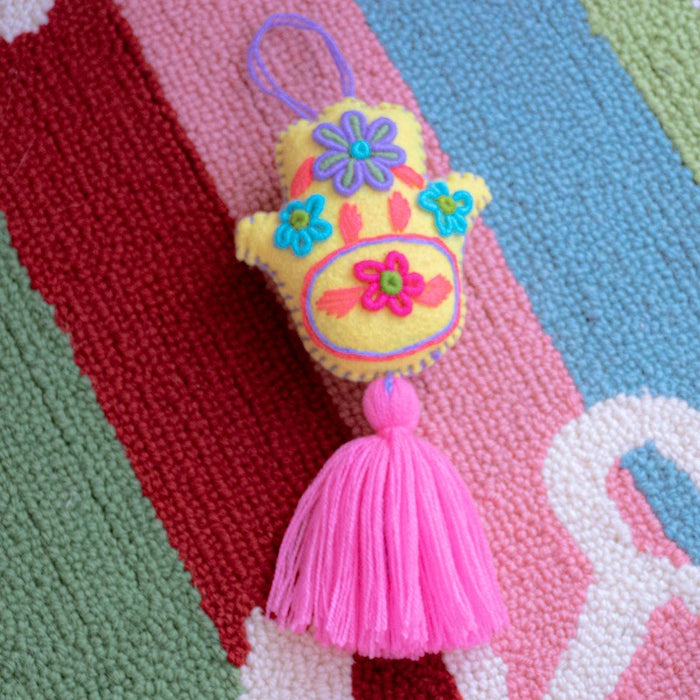 Yellow - Flower Hamsa Tassel