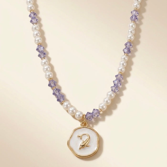 Beaded Necklace With a Shark Pendant