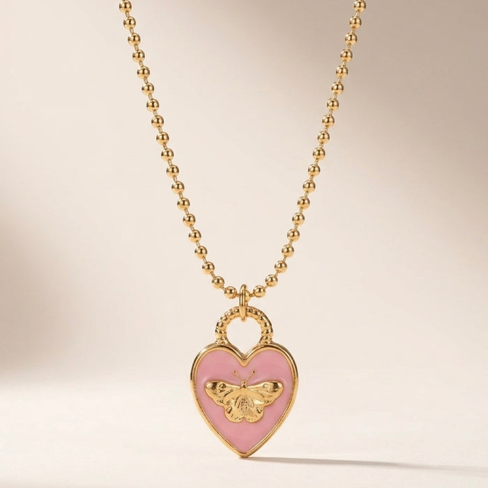 Flower and Heart Layered Necklace