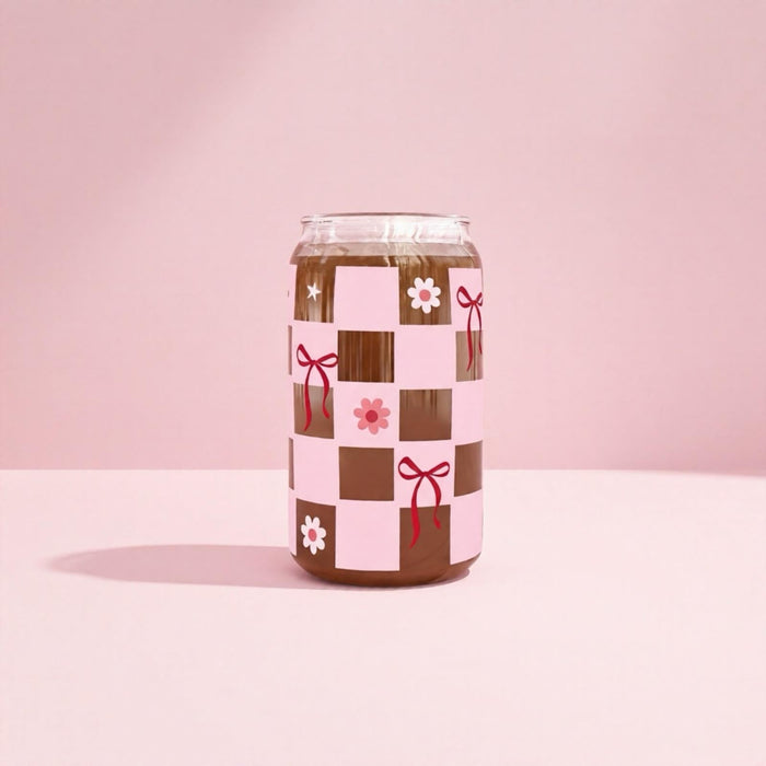 Libbey Glass Cup Pinky Bloom