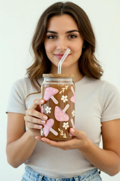 Libbey Glass Cup Floral Shroom