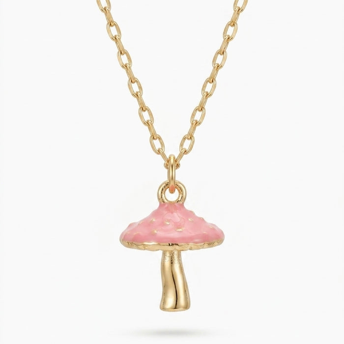 Pink Shroomin Charm Necklace