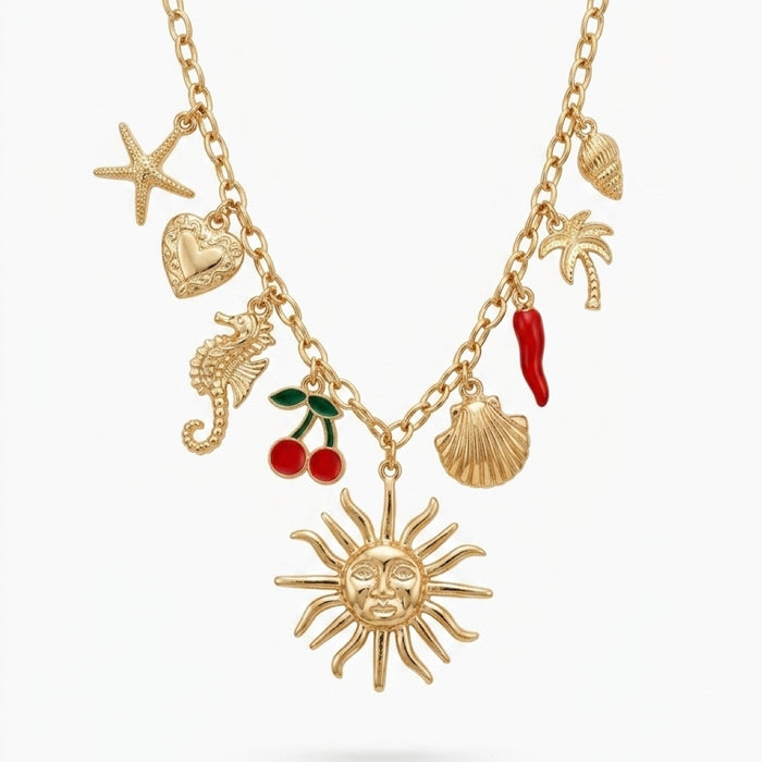 Under The Sun Necklace With Charms
