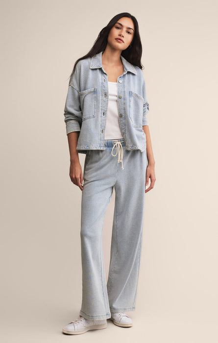 All Day Cropped Knit Denim