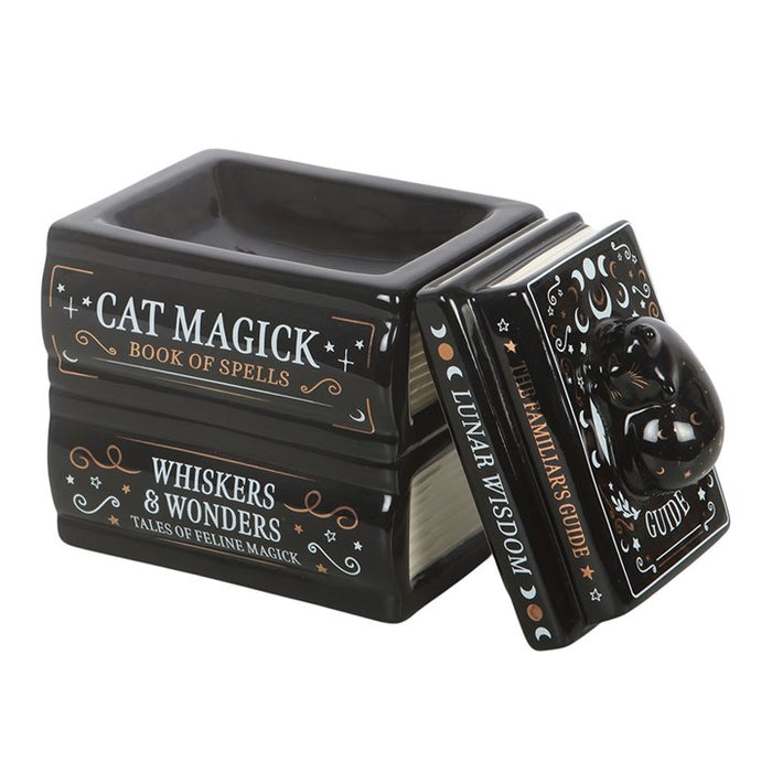 Black Cat Book Stack Wax Burner