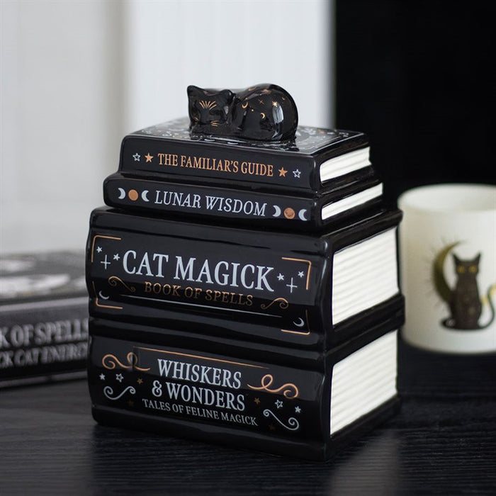 Black Cat Book Stack Wax Burner