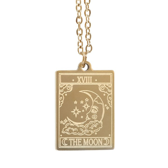 The Moon Vintage Tarot Card Necklace on Greeting Card