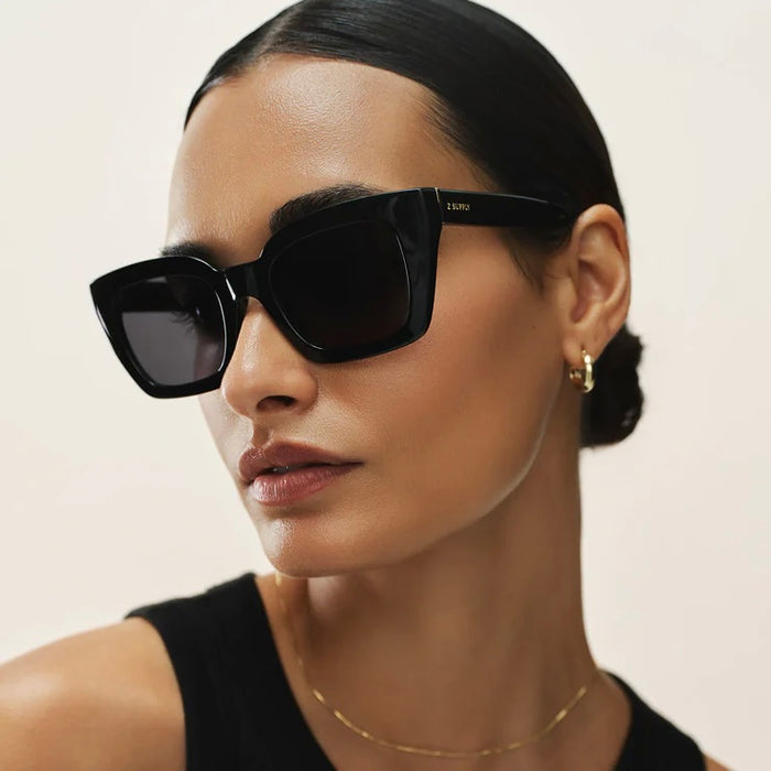 Hideaway Polished Black - Grey Polarized Sunglasses