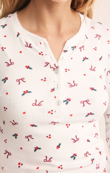 Holly Pointelle Long Sleeve Top