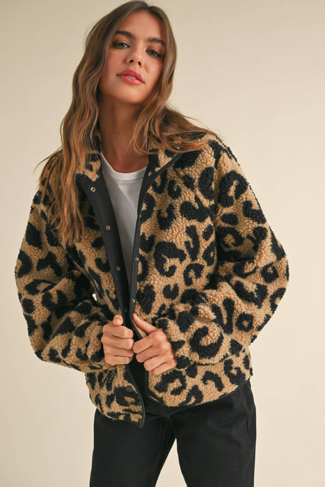 LEOPARD SHERPA JACKET