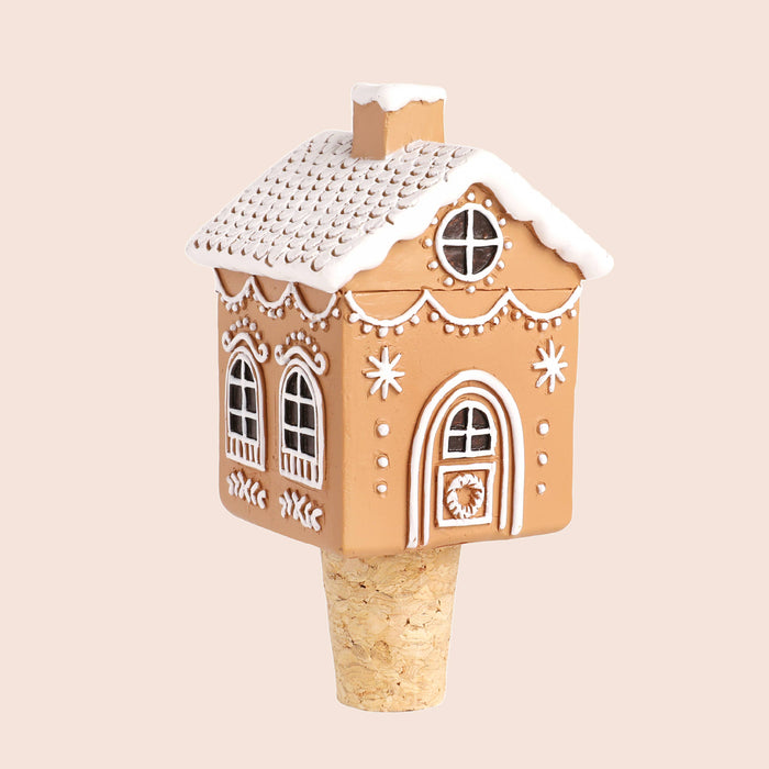 Cork Bottle Stopper Gingerbread House
