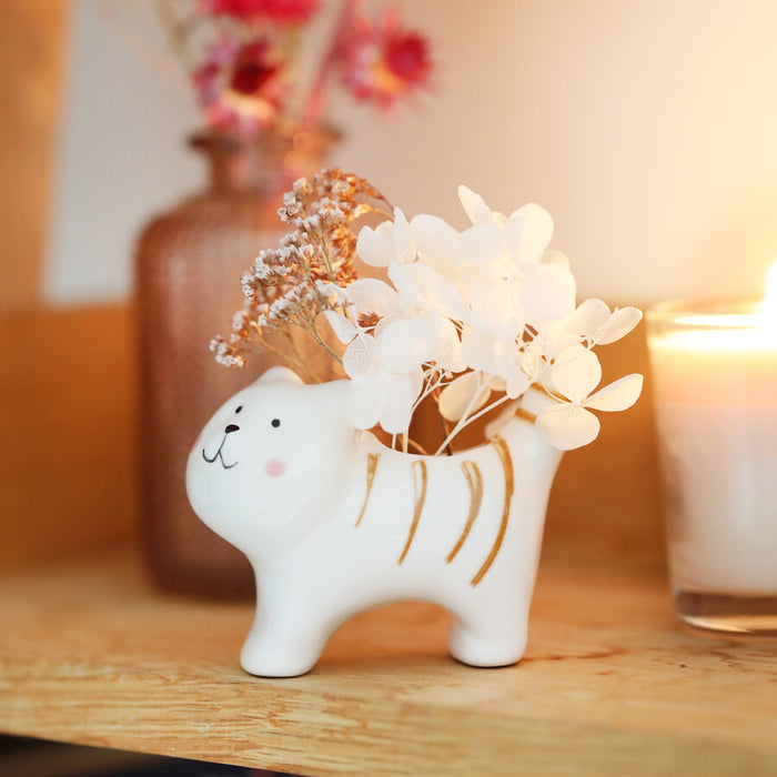 Ceramic Cat Bud Vase