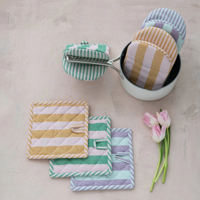 Woven Cotton Striped Pot Holder