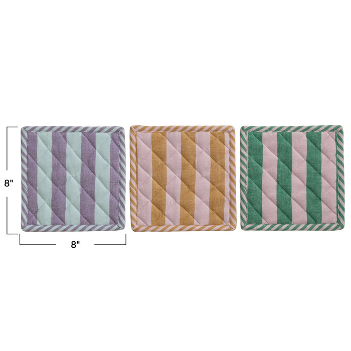 Woven Cotton Striped Pot Holder