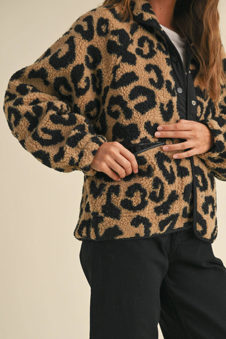 LEOPARD SHERPA JACKET